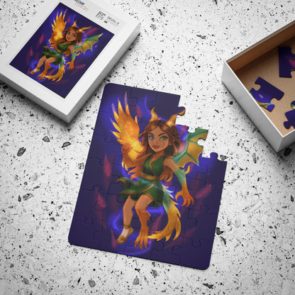 30-Piece Kids Puzzle — Magical Karmic Dragon Illustration