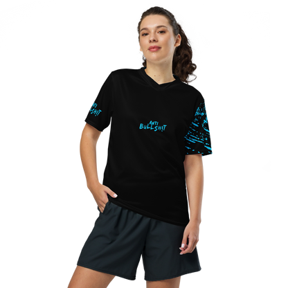 Anti-Bullsh!t unisex sports jersey - Blue