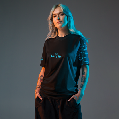 Anti-Bullsh!t unisex sports jersey - Blue