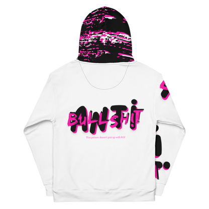 Anti-Bullsh!t unisex cotton hoodie - white