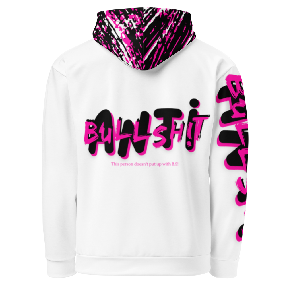 Anti-Bullsh!t unisex cotton hoodie - white