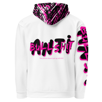 Anti-Bullsh!t unisex cotton hoodie - white