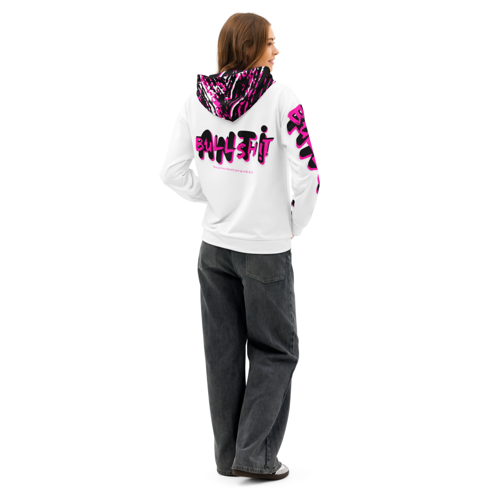 Anti-Bullsh!t unisex cotton hoodie - white