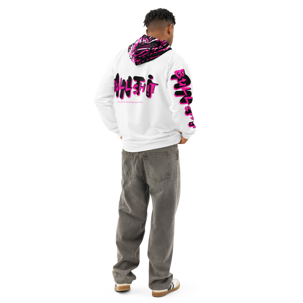 Anti-Bullsh!t unisex cotton hoodie - white