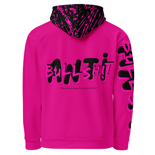 Anti- Bullsh!t unisex cotton hoodie - pink