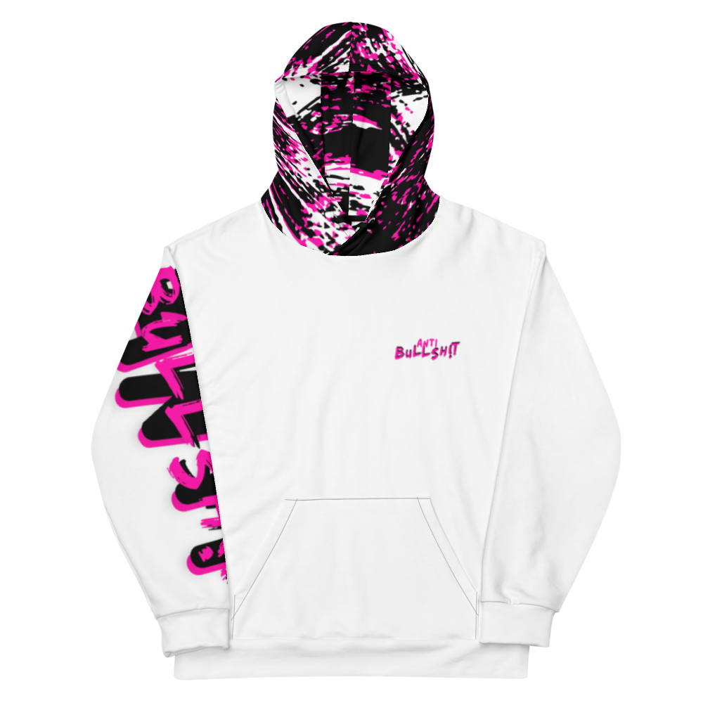 Anti-Bullsh!t unisex cotton hoodie - white