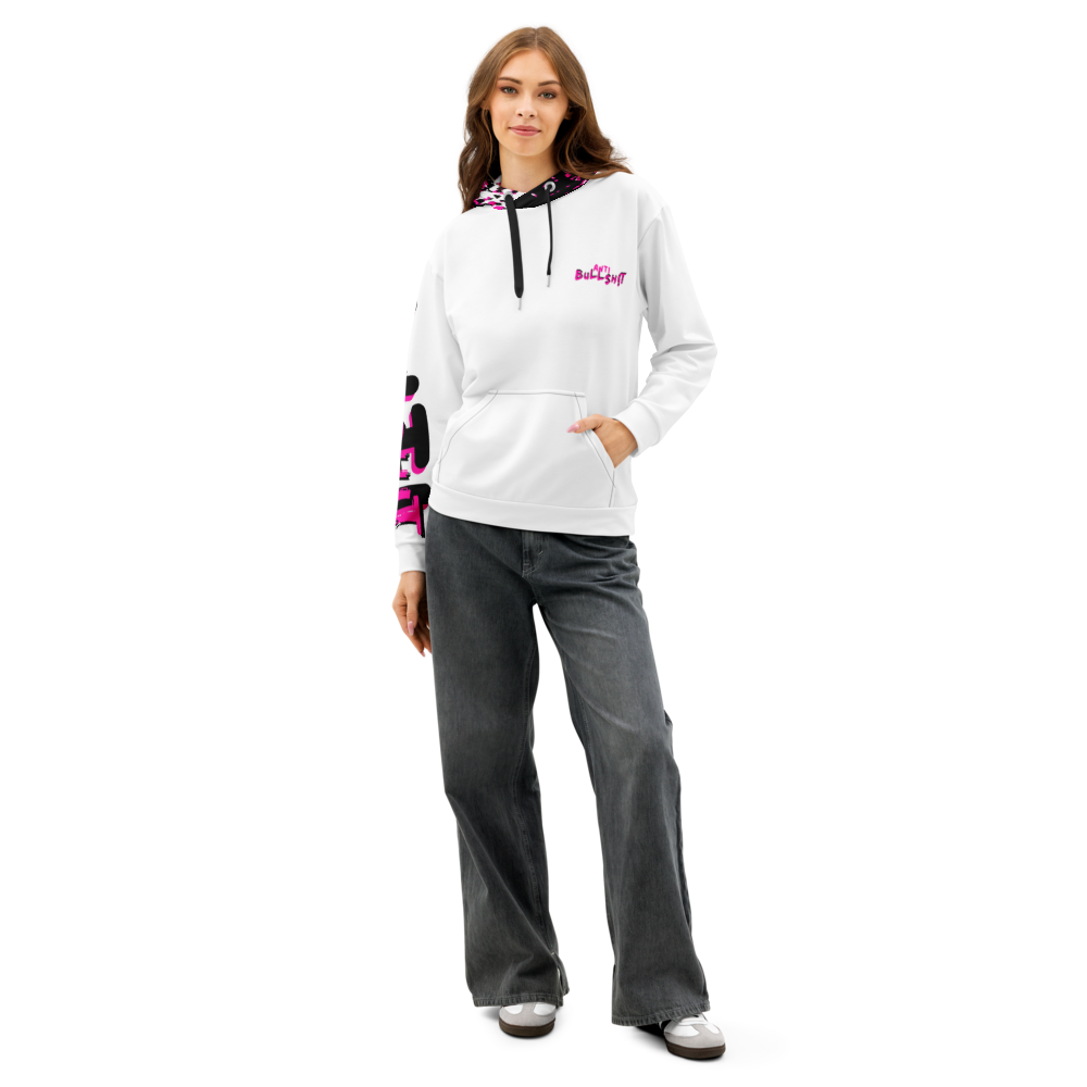 Anti-Bullsh!t unisex cotton hoodie - white