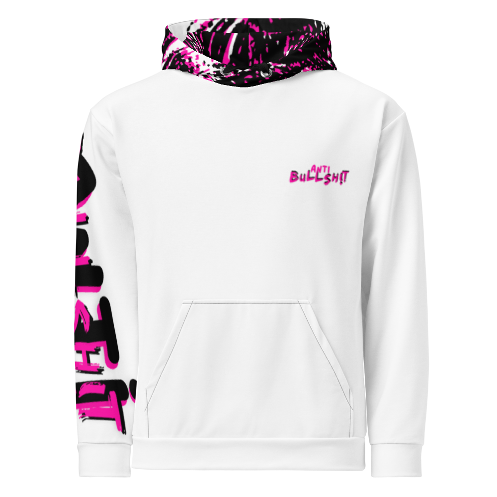 Anti-Bullsh!t unisex cotton hoodie - white