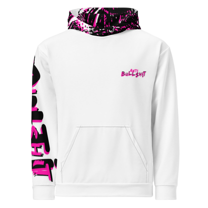 Anti-Bullsh!t unisex cotton hoodie - white