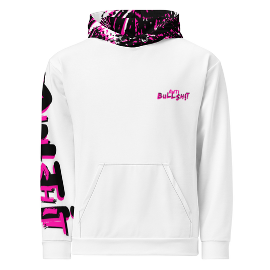 Anti-Bullsh!t unisex cotton hoodie - white
