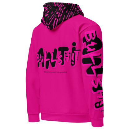 Anti- Bullsh!t unisex cotton hoodie - pink