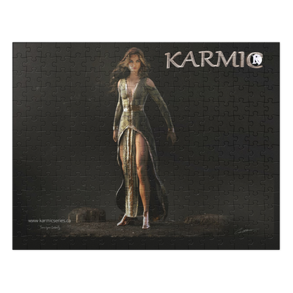Karmic Render 1 Jigsaw puzzle with tin