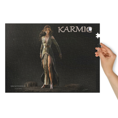 Karmic Render 1 Jigsaw puzzle with tin