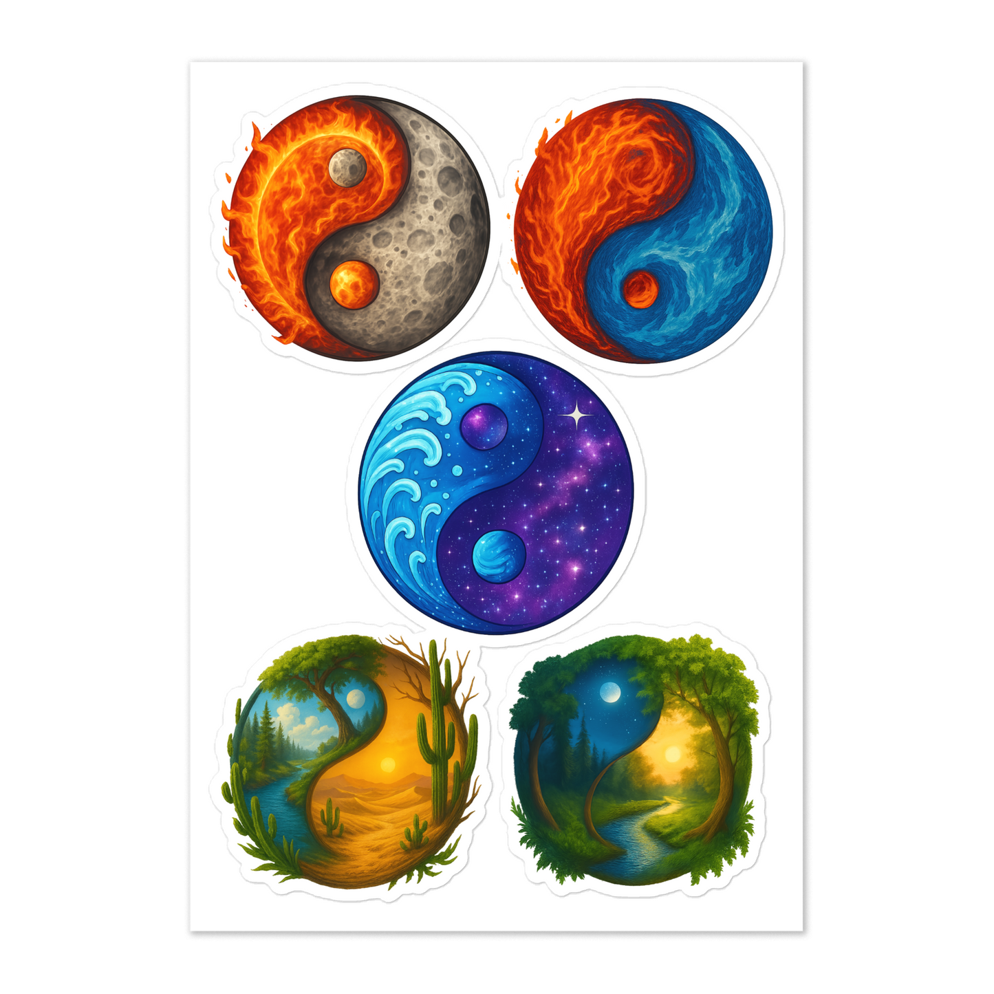 Yin Yang Sticker sheet