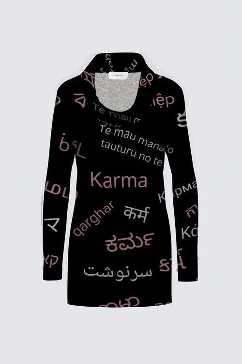karma language knit sweater